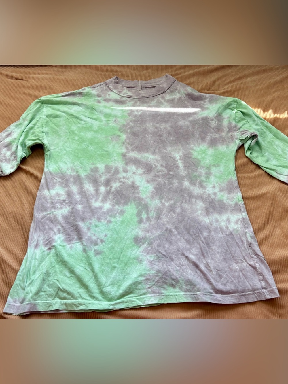 Free People Tie-Dye Long Sleeve Top - Green & Purple